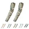 Gants sans doigts 2pcs Tactique Camouflage Sport Bras Manches Basketball Cyclisme Réchauffeur Été Course Pêche UV Protection Solaire Manchette Couverture