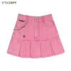 Юбки розовые Y2K Женская юбка джинсы Tutu Women S Skort E Girl Kawaii Punk Summer Clothing 230522