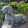 Articoli di novità Bassotto Statua Decorazioni da giardino Artigianato in resina Regalo per amanti dei cani Scultura Patio Prato Cortile Decorazione domestica G230520