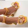 Sandalias Perlas de lujo Punta abierta Bowknot Sandalias de mujer Pirámide Tacones altos Tobillo Tiras Sandalias de gladiador Boda de verano Zapatos de novia J230518 J230519 J230522