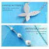 ネックレスThaya Women Silver Color Color Color Color Buterly Necklace Pave Zircon Pendants Thin Chain Necklace 45cm for Women Trend Jewelry 2021ギフト