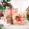 Gift Wrap EXCEART 12pcs Christmas Bakery Boxes With Window Cookie Treat For Giving 22m Ribbon