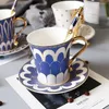 カップソーサー磁器ブリティッシュコーヒーカップとソーサーの贅沢なロイヤルボーンチャイナミックマグタザパーソナイザダティーセット50