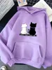 Kvinnliga tröjor mode streetwear hoodies mens tröja hoddie hösten långärmade harajuku hoodie söt katt tryck sudadera mujer