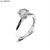 Anéis de banda Ninfa Real Moissanite Gemstone Diamond Ring 10 Carats D Cor 925 Prata esterlina para mulheres Presente de noivado de festa J230522