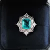 Bandringar ffgems vintage 925 sterling silver paraiba turmalin ädelsten bröllop engagemang diamanter stora ringar gåva fina smycken grossist j230522