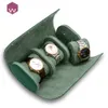 Mens Watch Case Seyahat Roll Taşınabilir 3 İzleme Ekran Depolama