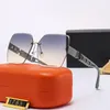 Frameless sunglasses designer summer sunglasses polarized glasses orange oversized sunglasses for women and men design sunglasses with original box