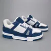 Lvse schoenen desinger schoenen virgil low emed hardloopschoenen platte sneaker schoenen platform letter kalfsleer denim lederen mannen vrouwen sky blauw abloh denim 490