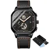 Quartz fashion Watch faces Men's Watch Glow Square Shrimp Skin Watch luxury watches mens light stainless steel bracelets clock