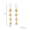 Hoop Earrings For Women Creative Small Fresh Ol Fashion Little Daisy Shape Dripping Oil White Yellow Color Trend Versatile