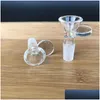 Smoking Pipes Thick Round Glass Bowl Herb Dry Oil Burner Hookahs With Handle 3 Types 14Mm 18Mm Male Female For Tools Accessories Wat Dhco1