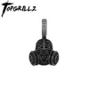 Halsband Topgrillz Ny full isad Micro Pave Cubic Zirconia Pendant Halsband med Black CZ Stone Hip Hop High Quality Party Gift