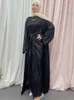 Roupas étnicas muçulmanas de duas peças abaya embrulhando skirtkimono cardigan roupas islâmicas dubai turkiye mulheres modestas roupas correspondentes 230520
