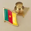 Broscher vapensköld Kamerun Kamerunisk karta flagga National Emblem Flower Brosch Madges Lapel Pins