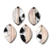 Polish Two Tone Natural Wood Resin Pendants Horse Eye Shaped Wooden Charms for Jewelry DIY Earrings Necklace Bracelets Connectors Make