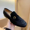 Designer Real Leather Footwear Men Mens Printed Metal Round Toe Loafers Mule Fashion Business Shoes
