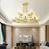 Pendant Lamps Chinese Style Copper Marble Chandelier Modern Minimalist Living Room Dining Tea Retro