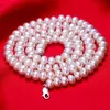 Bracelet Hengsheng véritable blanc naturel perle d'eau douce femmes collier, 89mm perles bijoux collier, 60 cm longueur collier bijoux de mode