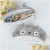 Potloodzakken 15 pc's Lot Cartoon Totoro Style Plush ritssluiting Cosmetische tas Pak Writing Supplies Office School Supplies257D Drop Lever Dh2UI