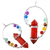 Pendentif Colliers SUNYIK Naturel 7 Chakra Cristal Pierre Fil Perlé Enveloppé Prisme Point Guérison Reiki Bijoux Arc Ton Argent Pour Les Femmes