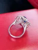 Cluster Rings Hjy Guild Blue Sapphire Ring 4.12ct Real 18K Gold Natural Unheat Cornflower Gemstone Diamonds Stone Female