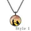 Pendant Necklaces Dogs Glass Necklace Beautiful Animal Alloy Black Pets Creative Jewelry Funny Gifts For Men Women
