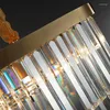 Ljuskronor modern ljuskrona för vardagsrum lyxigt heminredning guld oval kristalllampa mat sovrum led cristal ljus glans