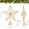 Decorações de Natal 1 PC Xmas Tree Topper Star 3D Treetop Light Light