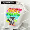 Canvas Tote Bag LGBT Totes Rainbow Bear Unicorn One Shoulder Portable 34cm Canvas Shopping Reusable Boutique Gift Handbags