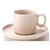 Filiżanki spodki nordyckie proste solidny kubek kawy i zestaw spodków Ceramiczne kreatywne śniadanie mleczne biuro woda Turkish C6m