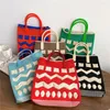 Evening Bags Fashion Vintage Crochet Plaid Medium Size Handbag Summer Ins Korean Retro Knit Square Stylish Side Sling Bag Crossbody