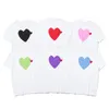 Дизайнерская футболка Commes Des Garcon, хлопковая модная футболка Comme De Garcon с вышивкой в виде красного сердца, женская футболка с рукавами Love 193