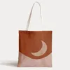 Borse portaoggetti Boho Sun Moon Canvas Star Stampato Borsa shopper casual di grande capacità Scuola Donna Spalla Arte astratta