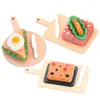 Bowls 3 Pcs Miniature Play Model Fake Tiny Pizza Tray Kitchen Scene Decor Serving Bread Simulated