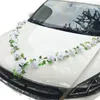 Fleurs décoratives Rose blanche fleur de soie artificielle ensemble d'arrangement de voiture de mariage principal année de décoration auxiliaire