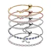 Bracciale LR Fibbia tonda Zirconia Pan Argento 925 Catena serpente regolabile per braccialetto Pulsera Creazione di gioielli con perline Charmsy