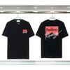 Erkek Tişörtleri 23SS Erkek Kadın Tasarımcı T-Shirts Yarış İmza Mektubu Baskı Kısa Kollu Üstler Pamuk Gevşek Çift Gömlek