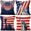 Decoração de festa 4 de julho dos EUA Independência Cushion Capa Decoração de casa American Bandle Case Sofá LONG 4PCS/Set 45x45cm T230522