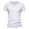 Designerska koszulka T-shirt krótkie koszulki T-shirt męskie Tshirty Solidny kolor V-deceks Sexy Design Black Color Tees Krótkie rękawie Marka Męska T-shirt T-shirt Męski letni koszulka