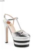 Sandali Spedizione gratuita 6cm Piattaforma Sandali gladiatore a spillo Donna Striped Metallic 16CM Tacchi Décolleté Escarpins Scarpe da sposa Mary Jane più colori J230522