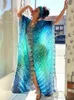 Klänningar 2023 Casual Print Kaftan Tunic Beach Dress Middle East Muslim Summer Plus Size Women Beach Wear Maxi Dress Robe Caftan A1191