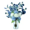 Decoratieve bloemen 1 Bunch Hydrangea Artificial Silk Fake Flower Bouquet voor trouwtafel Decoratie Home Decor Garden benodigdheden