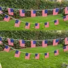 Party Decoration Aerlxemrbrae 6M 20pieces/set 14cmx21cm American Flag String America USA Bunting Banner small US string flags T230522