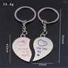 مفاتيح مفاتيح 1 زوج الزوجين مجموعة مفاتيح Love Heart Keyring Lovers Keyfob التذكارية هدايا عيد الحب مجوهرات عيد الحب