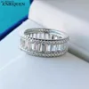 حلقات الفرقة 925 الفضة الاسترليني محاكاة Moissanite Lab Diamond Weddding خاتم الخطوبة للنساء Finger Rings White Jewelry هدية لطيفة J230522