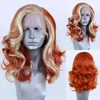 Destaque Blonde Synthetic Hair Lace Front Cinza para mulheres Cosplay Onda curta Haiarne natural