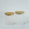 USA Warehouse 10oz Sublimation Blanks Glass Candle Candle Jar Frosted Glass Beer Dugs لصنع شموع شموع مع أغطية الخيزران