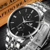 Relógios de pulso 2023 Fashion Casual Watch Men Silver Strap Brand Women Black Wholesale