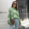 Women's Sweaters Women Floral Knitted Sweater Ins Autumn Winter Clothing Pullover Long Sleeve Crewneck Casual Streetwear Loose Knit Tops